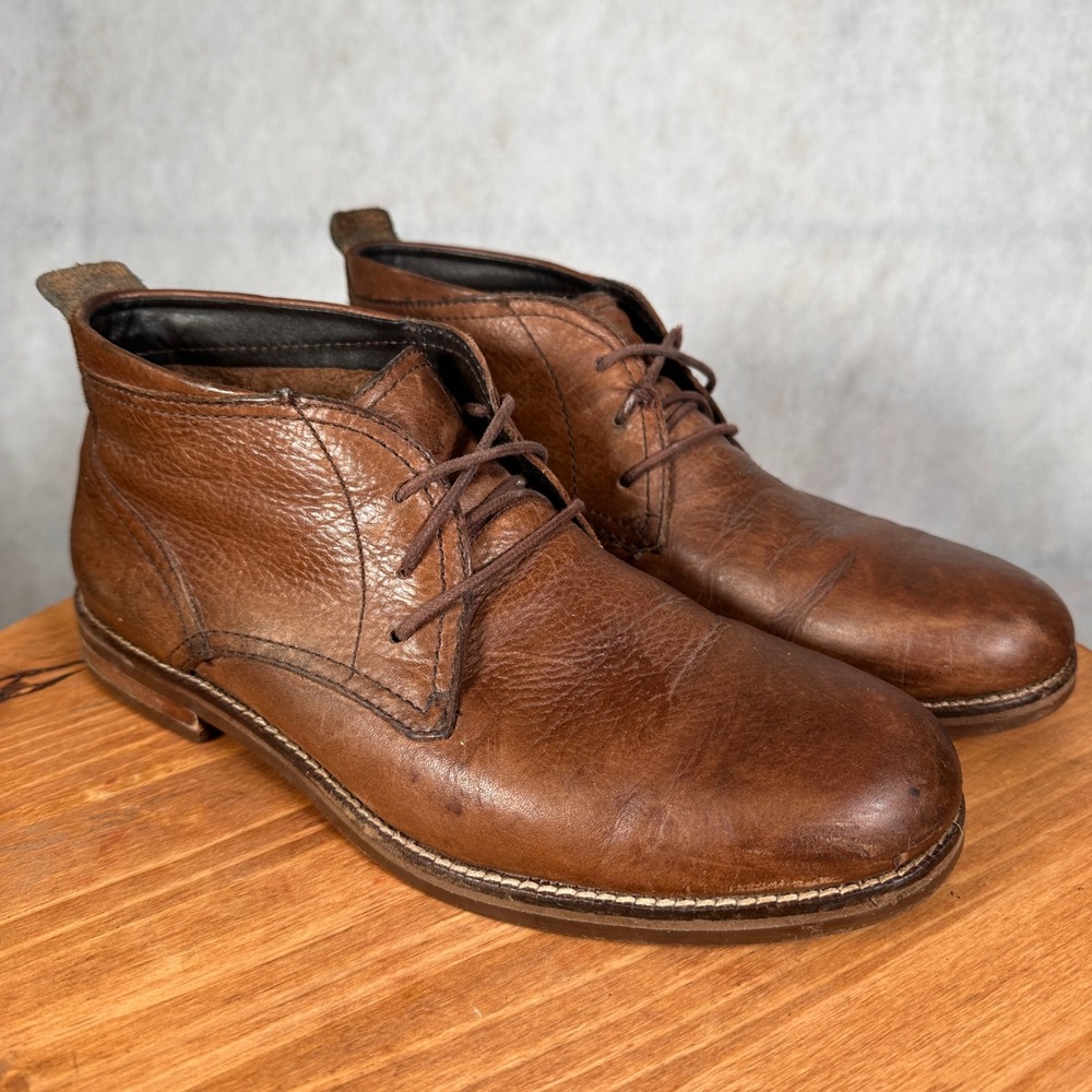 Cole Haan Chukka Boots Mens 10 M Brown Leather C11847 Good Lace Up Ankle Boot - Picture 4 of 13